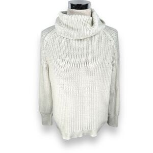 Haven Well Within Chunky Knitted Sweater Women’s Large White Funnel Neck Cotton